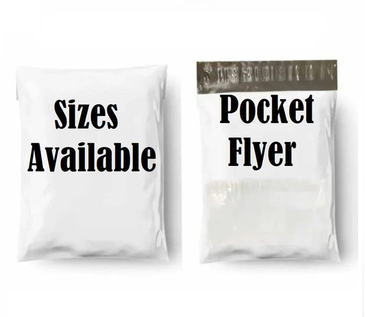 250 Pcs Courier Flyers Shipping Bags With Address Label Pocket - Sizes Available