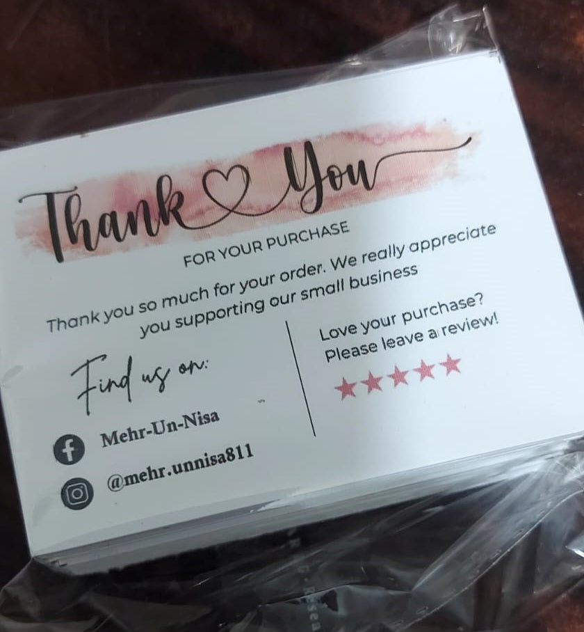 100 Pcs Custom Thank You Cards business card 6 colour Single side print Gift decoration card Personalized logo Wedding invitation