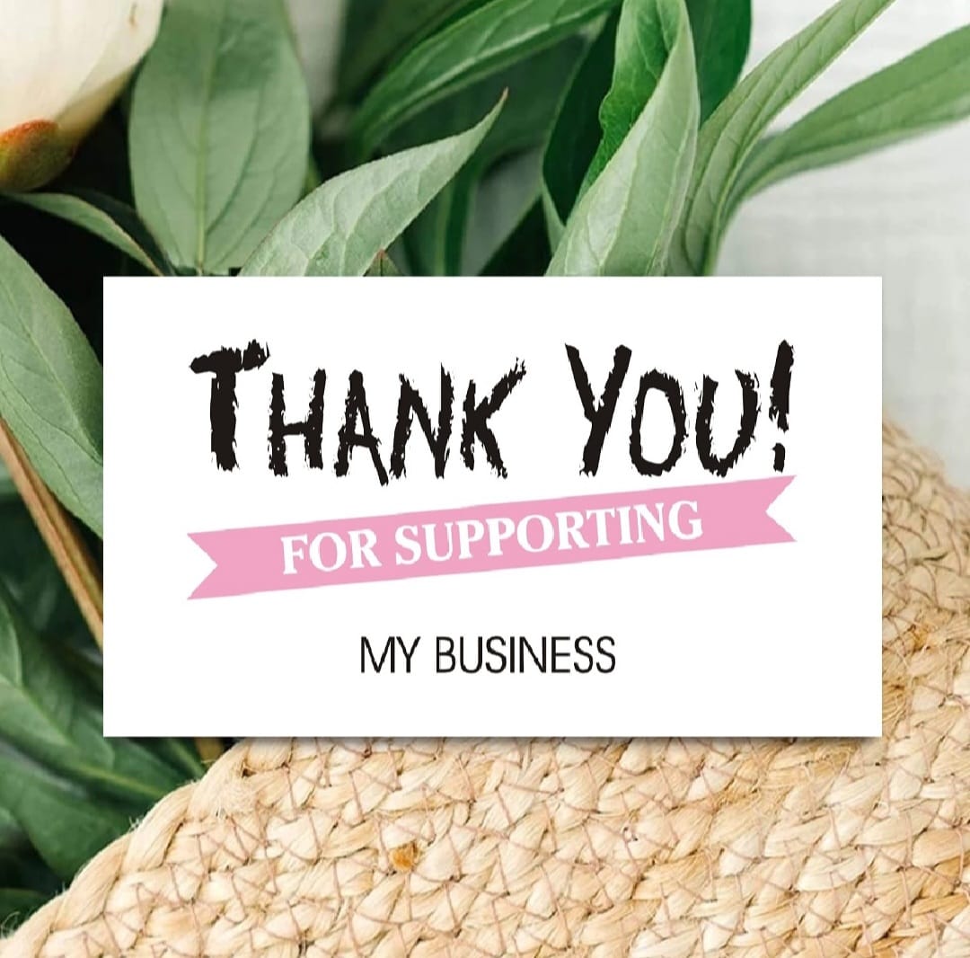 100 Pcs Thank You Card For Supporting Business Package Decoration - Thank you Business Card