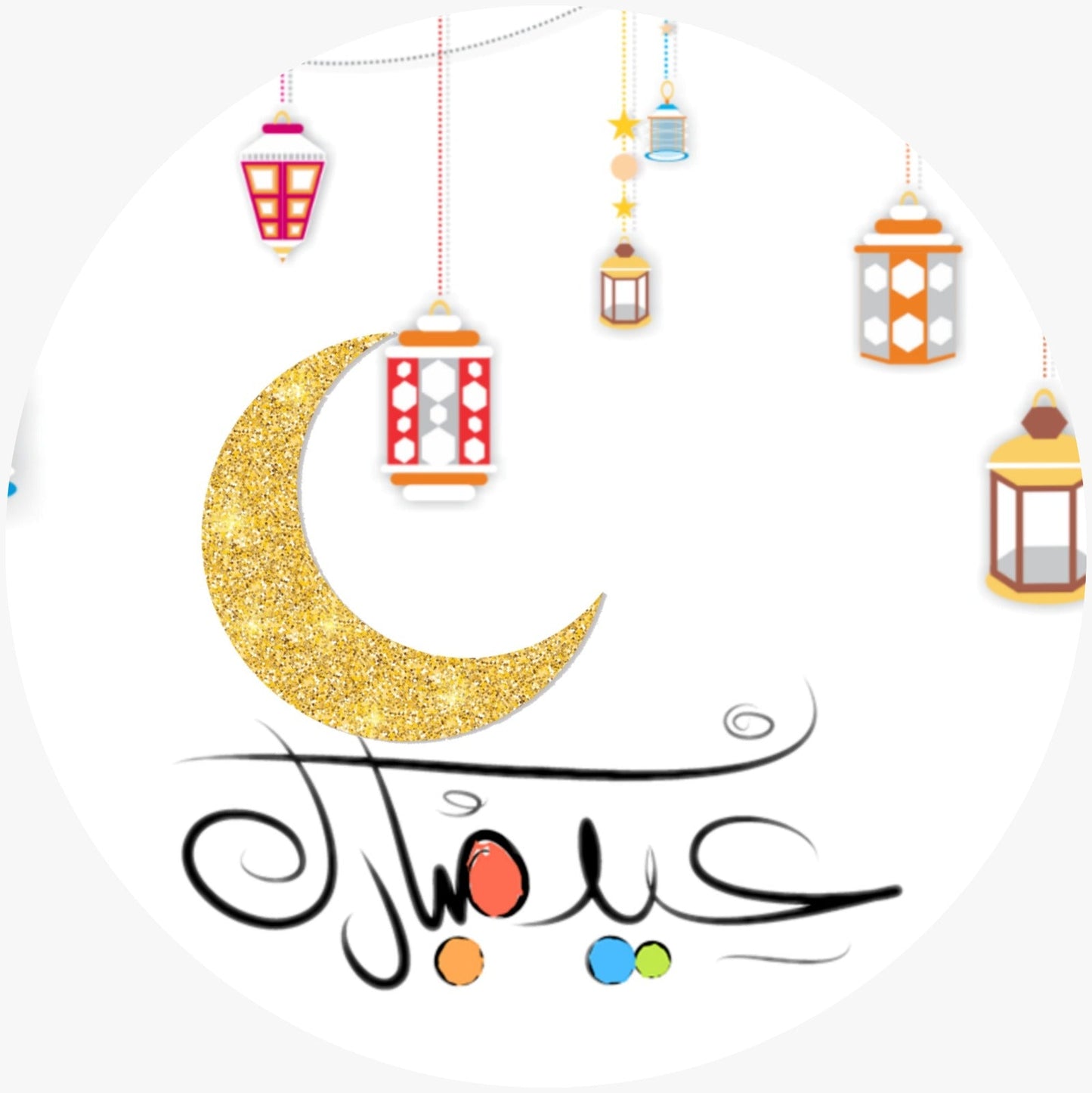 100 PCS Eid Mubarak Gift Sticker Candy Label Sealing Stickers Decoration Festival Party Supplies