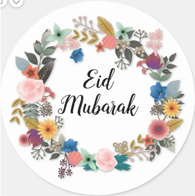 100 PCS Eid Mubarak Gift Sticker Candy Label Sealing Stickers Decoration Festival Party Supplies