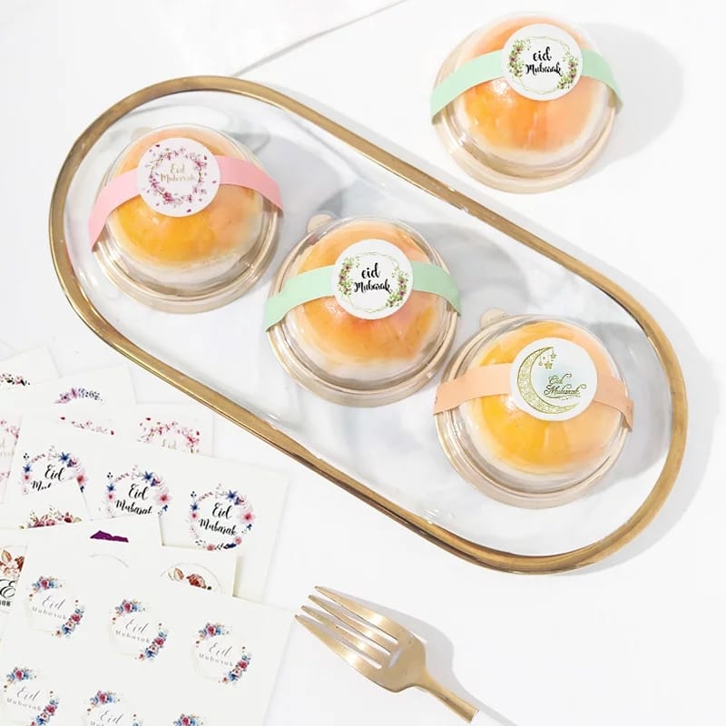 100 PCS Eid Mubarak Gift Sticker Candy Label Sealing Stickers Decoration Festival Party Supplies