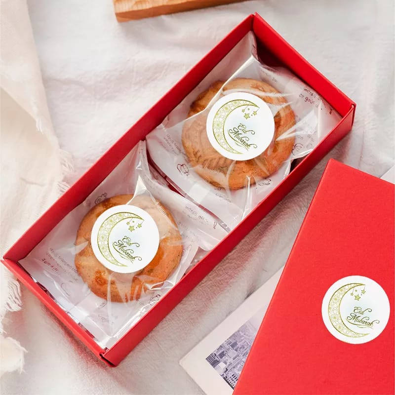 100 PCS Eid Mubarak Gift Sticker Candy Label Sealing Stickers Decoration Festival Party Supplies