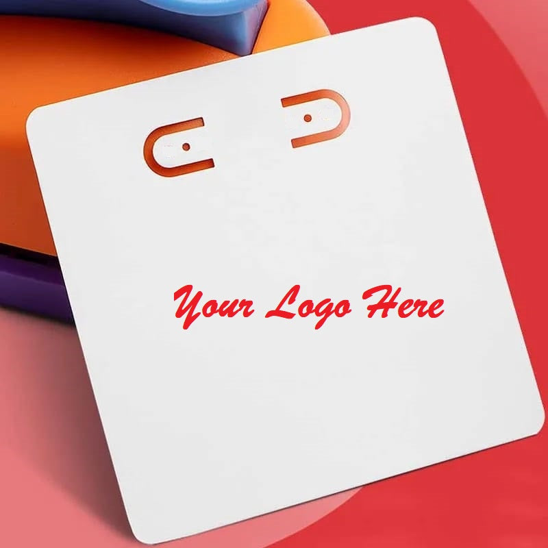 100 Pcs Custom Print Jewellery Display Cards for Necklace Earrings Ear Studs Hang Tag Card With Your Logo Print