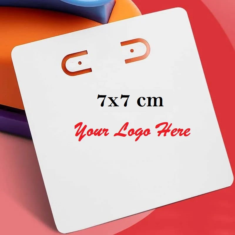 100 Pcs Custom Print Jewellery Display Cards for Necklace Earrings Ear Studs Hang Tag Card With Your Logo Print