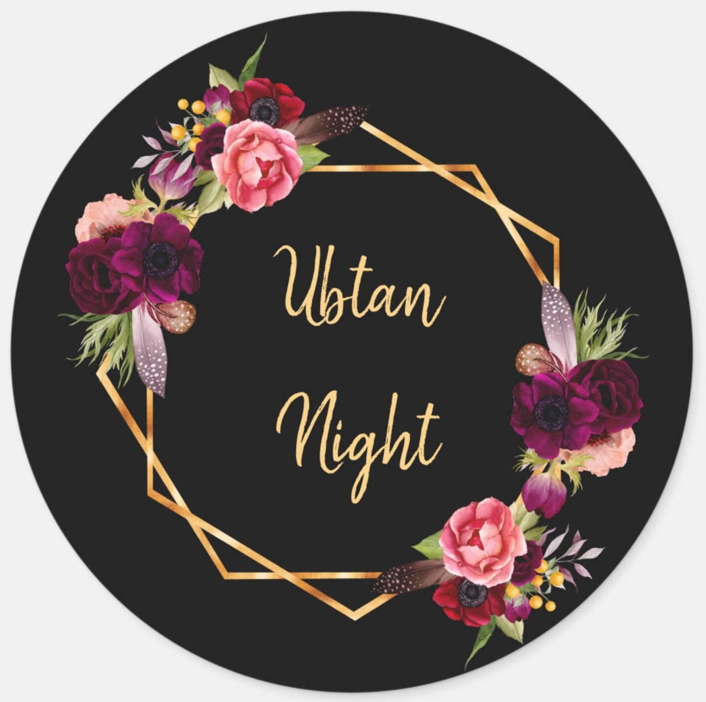 50 Pcs Modern Wedding Mehndi Favor stickers - Your Custom Text (Copy)