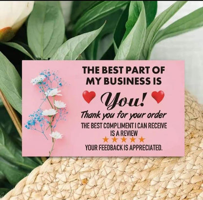 100 Pcs Thank You Card For Supporting Business Package Decoration - Thank you Business Card