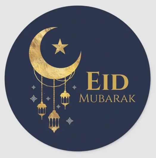 100 PCS Eid Mubarak Gift Sticker Candy Label Sealing Stickers Decoration Festival Party Supplies