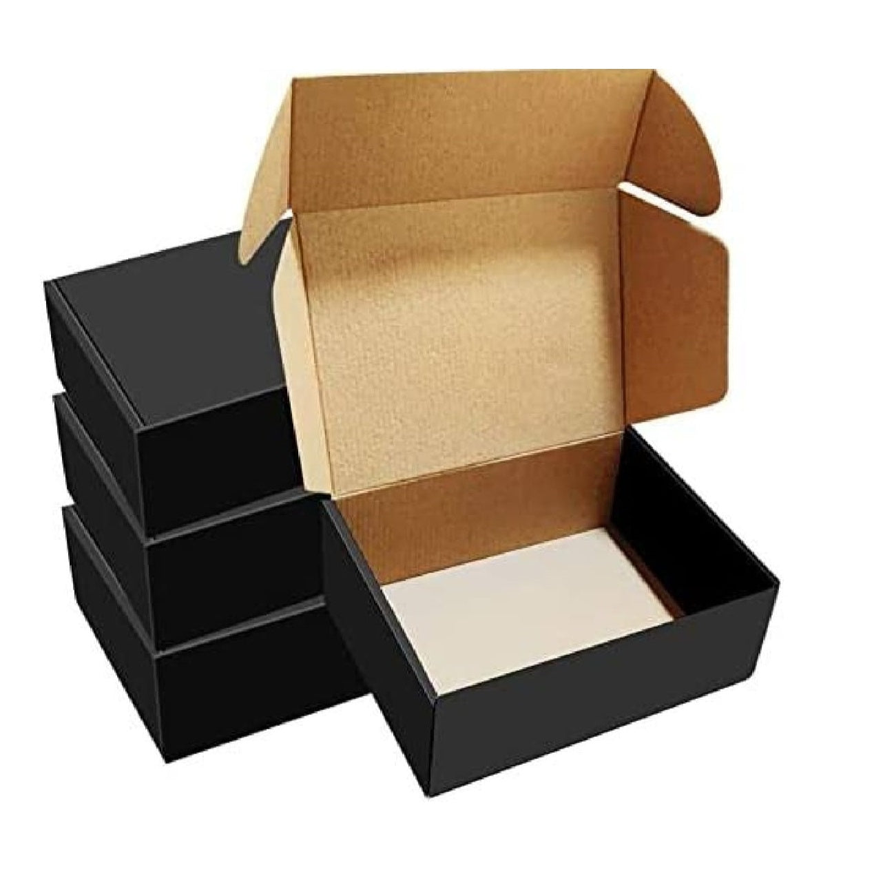 Pack of 20 Black Courier Mailer Boxes Hard Corrugated Box - Sizes Available