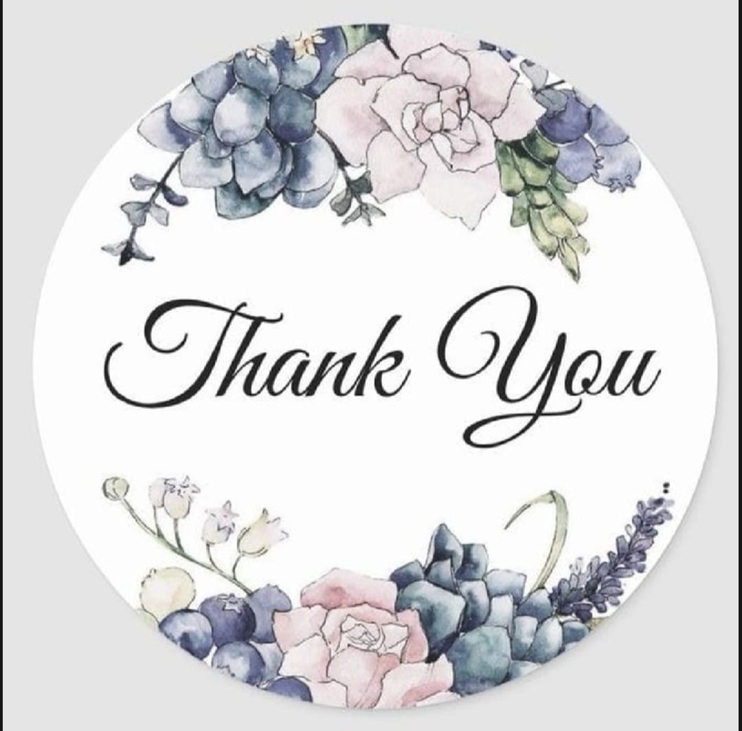 Pack Of 100 Pcs Round Thank You Stickers Labels Seals Envelopes to Grow Business Size 1 Inch Diameter
