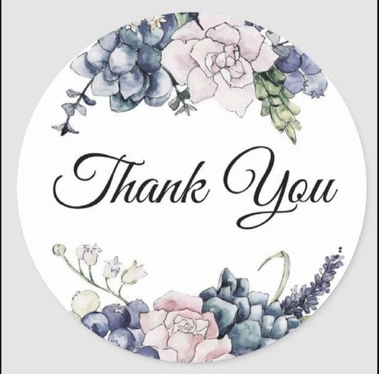 Pack Of 100 Pcs Round Thank You Stickers Labels Seals Envelopes to Grow Business Size 1 Inch Diameter