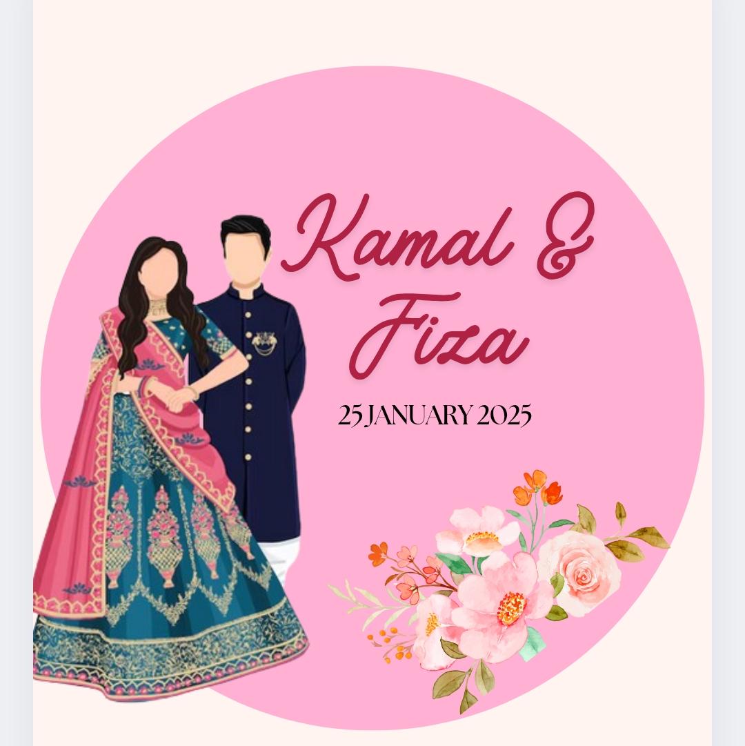 50 Pcs Modern Wedding Mehndi Favor stickers - Your Custom Text (Copy)