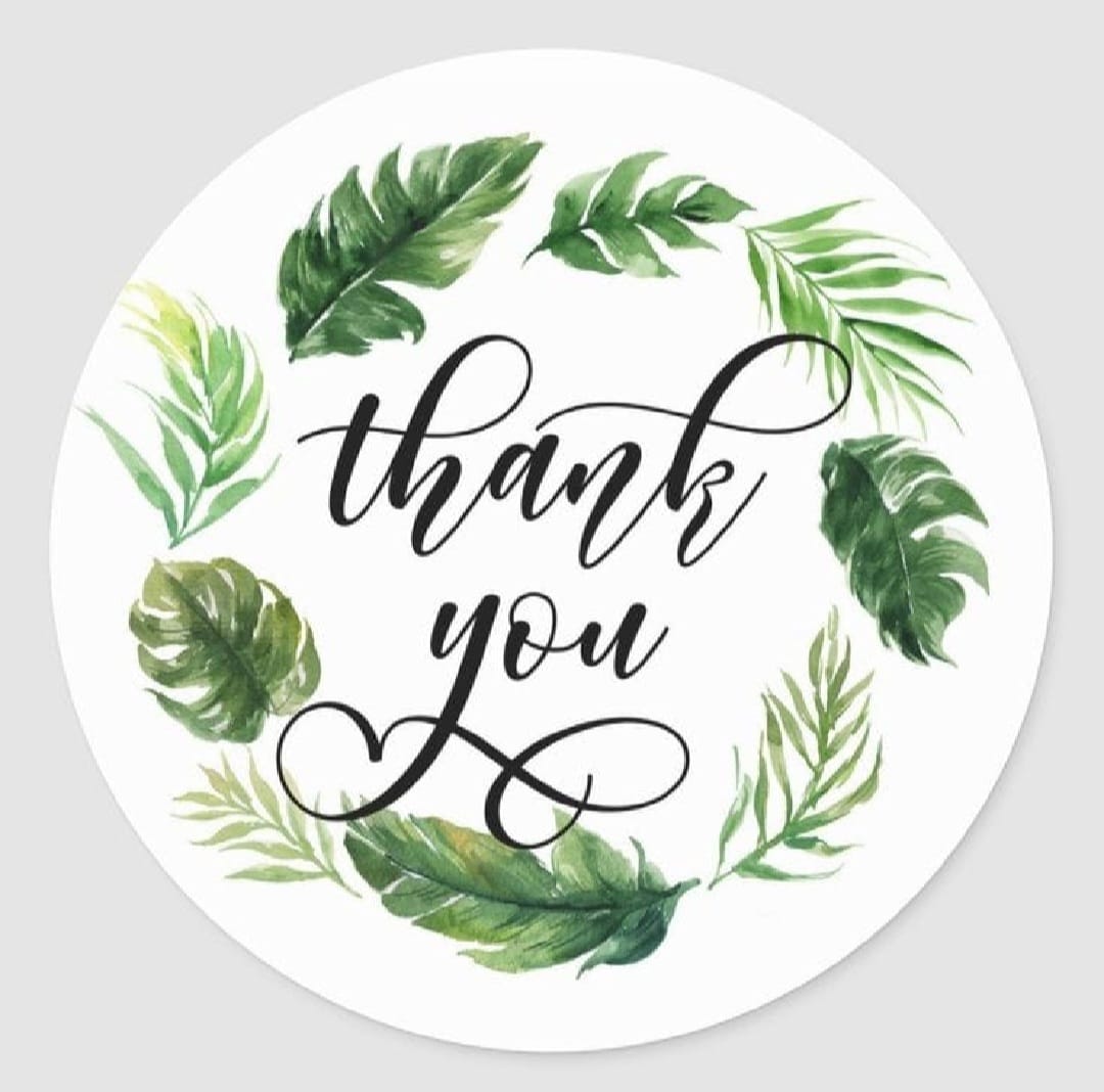 Pack Of 100 Pcs Round Thank You Stickers Labels Seals Envelopes to Grow Business Size 1 Inch Diameter