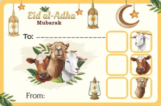 50 Pcs Eid ul-Azha Meat Stickers – Select Beef, Mutton & More for Easy Distribution
