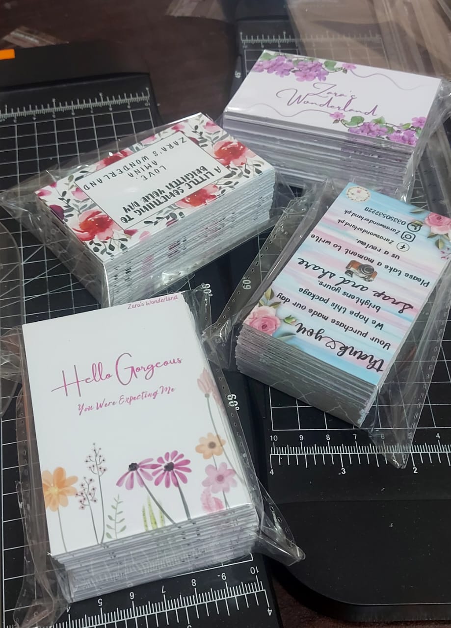 100 Pcs Custom Thank You Cards business card 6 colour Single side print Gift decoration card Personalized logo Wedding invitation