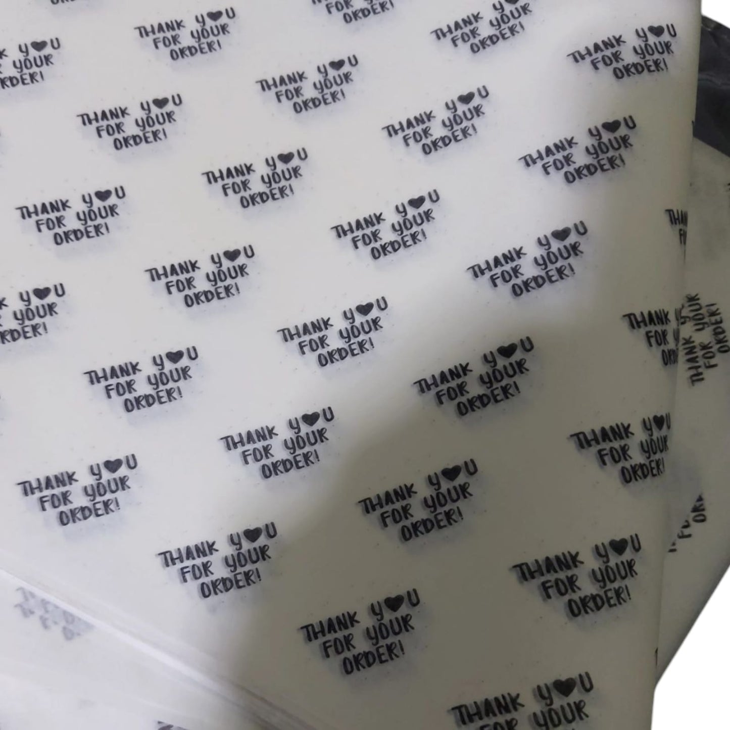 Thank You For Your Order Printed Butter Paper Sheets 9x14 inch Size For Wrapping Products