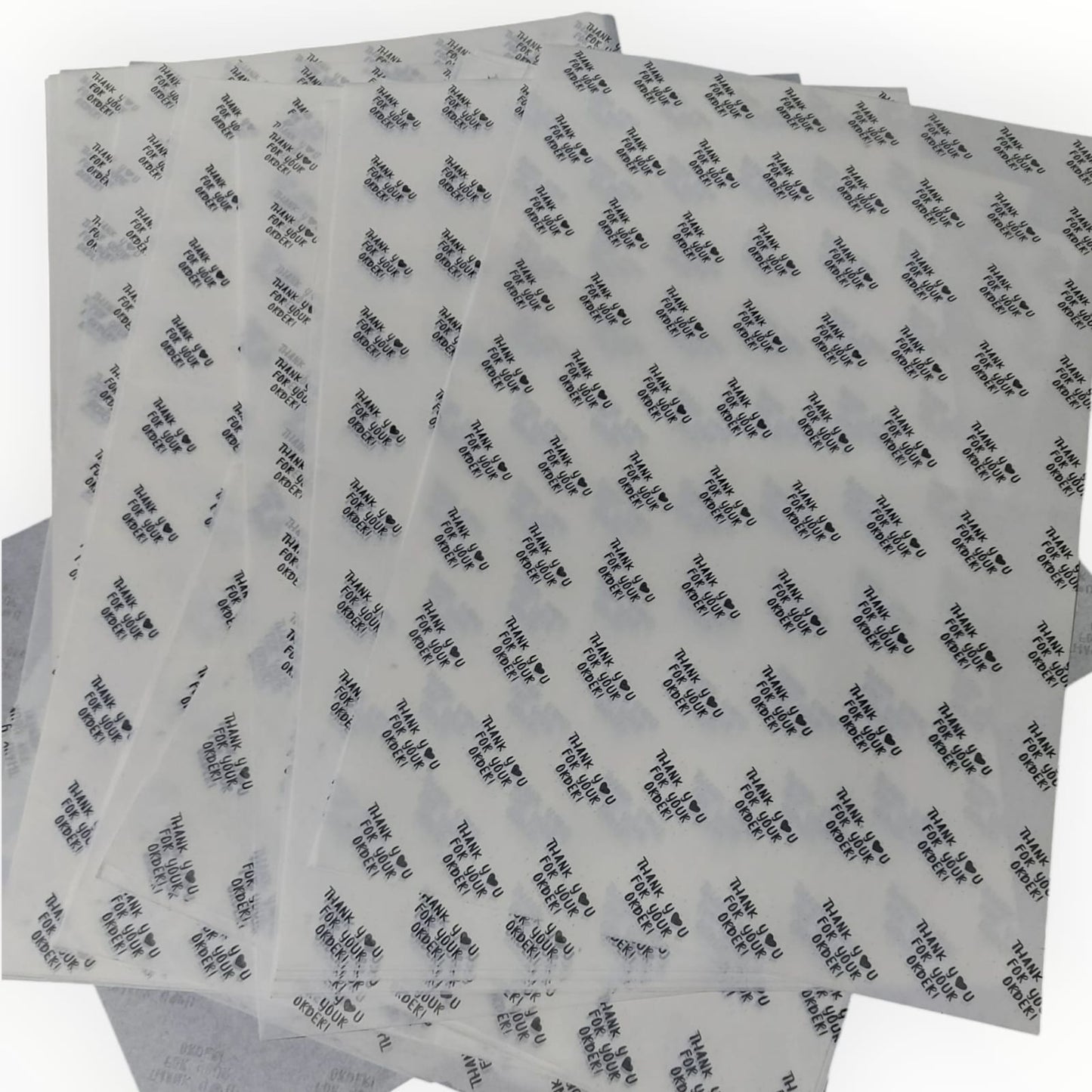 Thank You For Your Order Printed Butter Paper Sheets 9x14 inch Size For Wrapping Products