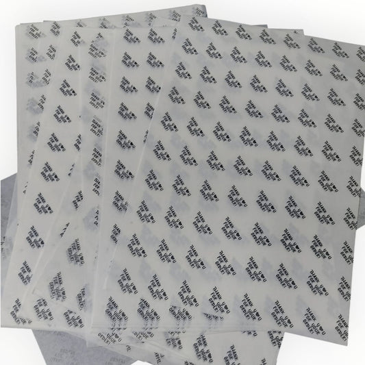 Thank You For Your Order Printed Butter Paper Sheets 9x14 inch Size For Wrapping Products