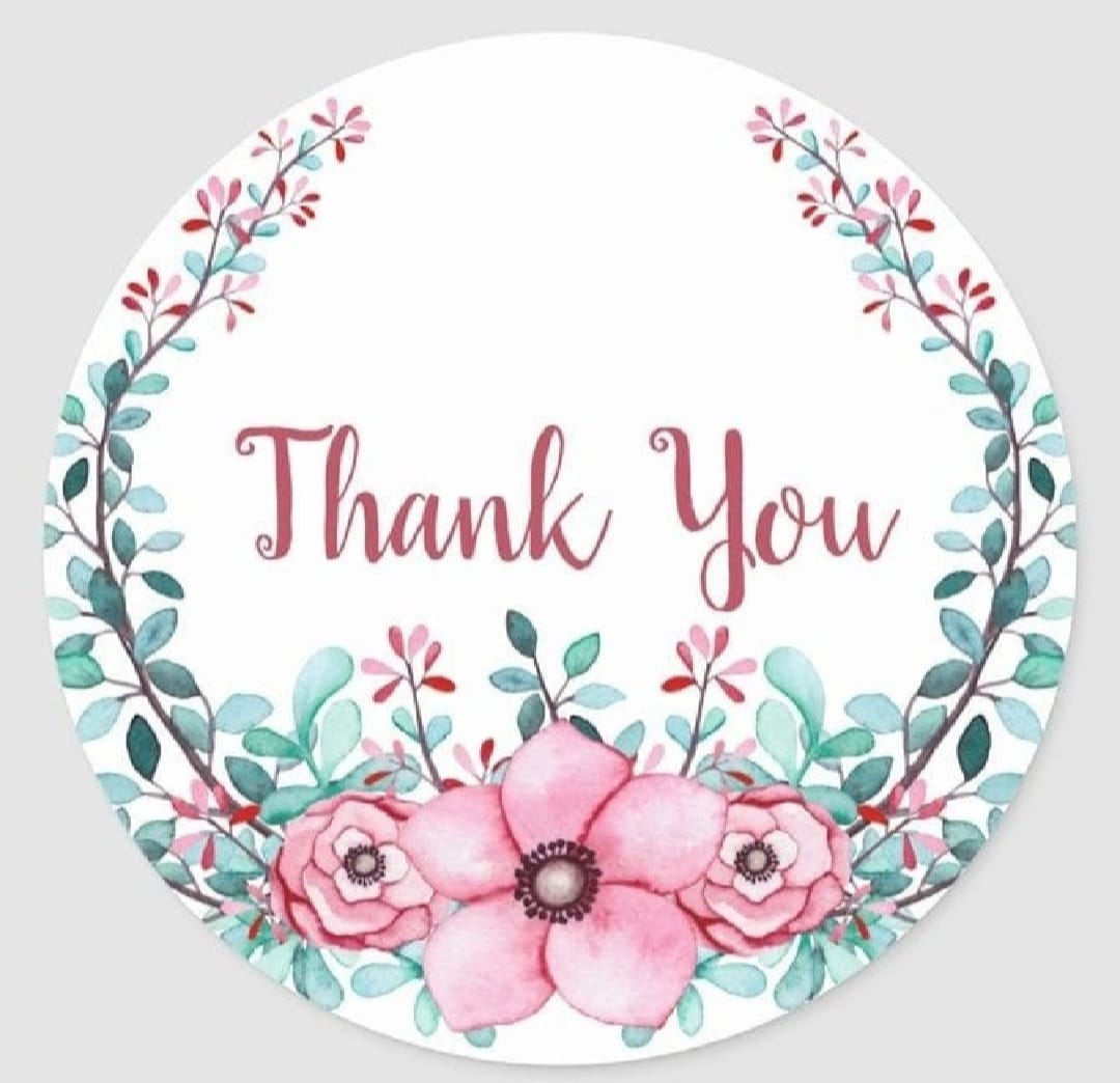 Pack Of 100 Pcs Round Thank You Stickers Labels Seals Envelopes to Grow Business Size 1 Inch Diameter