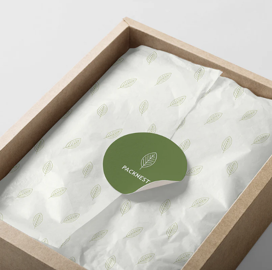 Pack Of 1000 Single Color Brand Printed Customized Butter Paper 9x14 inch & Sticker Label 1 Inch Round