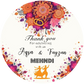 50 Pcs Modern Wedding Mehndi Favor stickers - Your Custom Text (Copy)