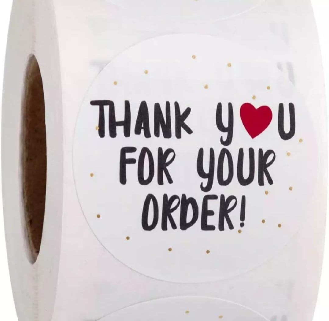 Pack Of 100 Pcs Round Thank You Stickers Labels Seals Envelopes to Grow Business Size 1 Inch Diameter
