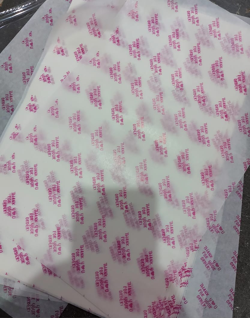 Thank You For Your Order Printed Butter Paper Sheets 9x14 inch Size For Wrapping Products