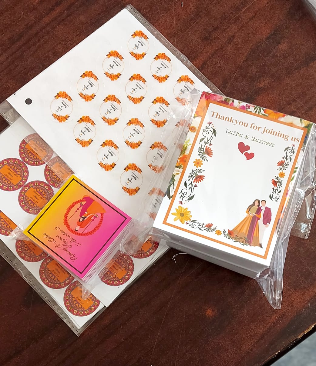 100 Pcs Custom Thank You Cards business card 6 colour Single side print Gift decoration card Personalized logo Wedding invitation